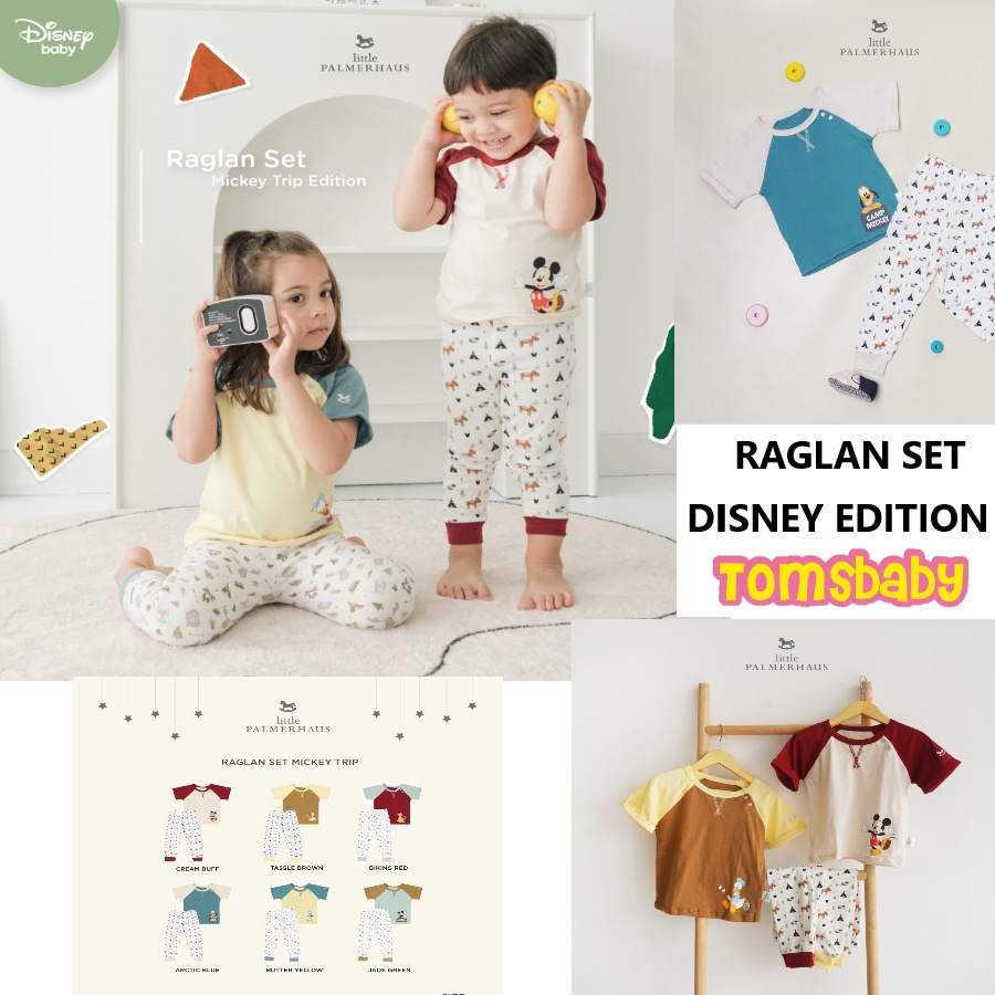 LITTLE PALMERHAUS (1stel) Disney Mickey Trip Raglan Set ( Setelan Bayi &amp; Anak )