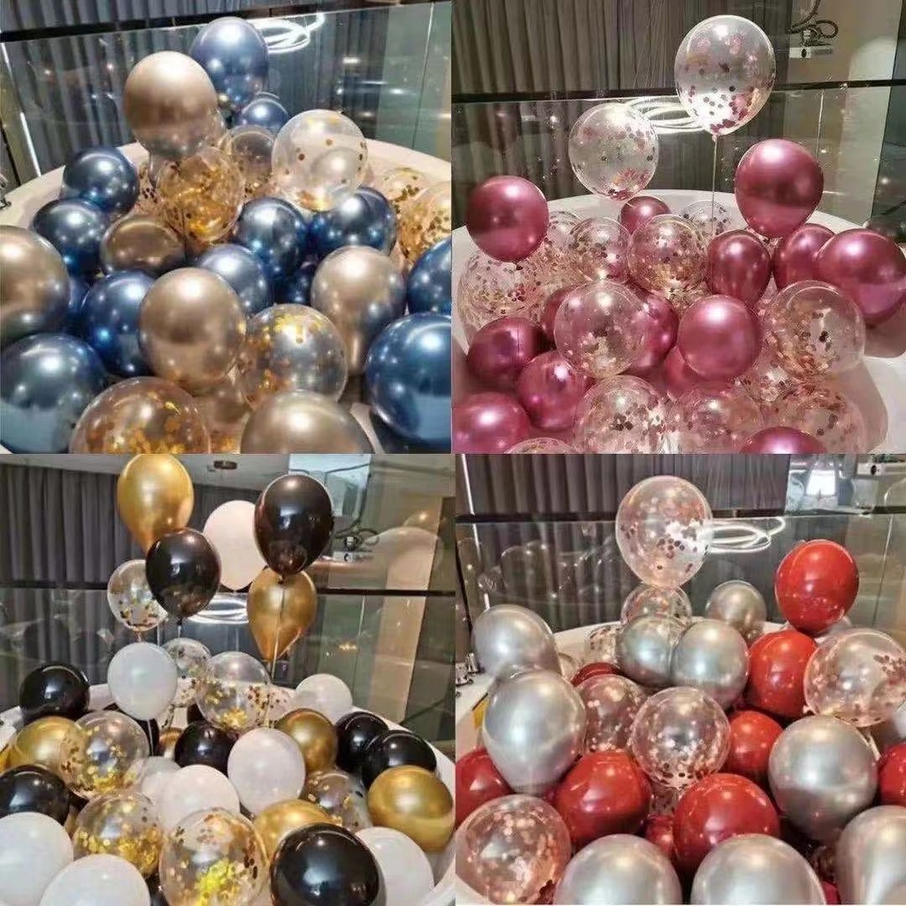 Balon latex metalik chrome / metalic balloon chrome 10inch (isi 50) balon  balon huruf  balon latex balon ulang tahun