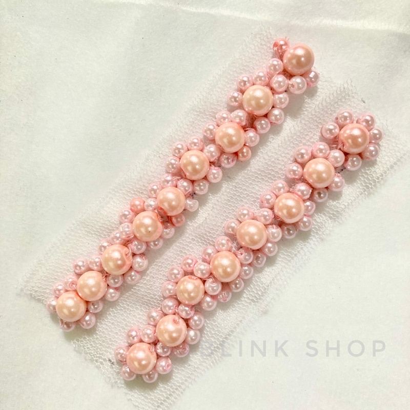 mutiara rangkai / mutiara payet / payet rangkai mutiara (tinggal pakai,sudah dijahit)