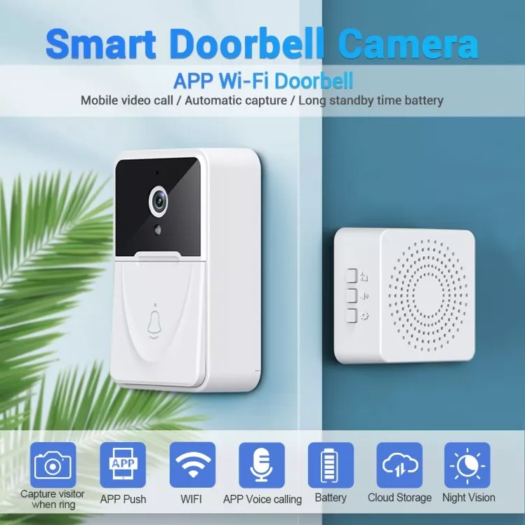 BELL RUMAH KAMERA / BEL KAMERA / CCTV / IP CAMERA / BELL CAMERA MINI / BEL PINTU / BEL RUMAH / BELL WIFI bel pintu dengan Kamera - Smart Door Bell - Ip Camera - Wireless  - Wifi - interkom Video doorbell