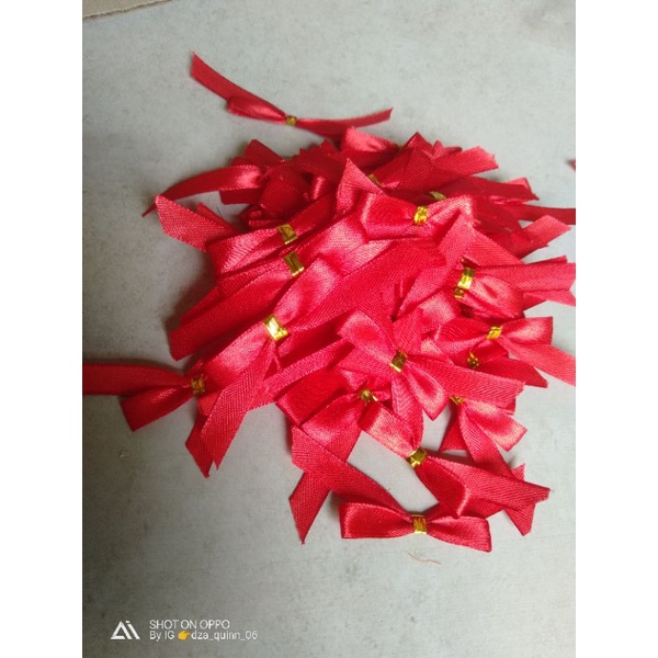

pita satin jadi 3/8' 100pcs || pita sovenir tinggal tempel