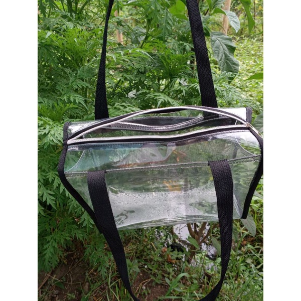 tote bag tas mika pvc tebal tas teransparan dalamnya di lapisi jaring