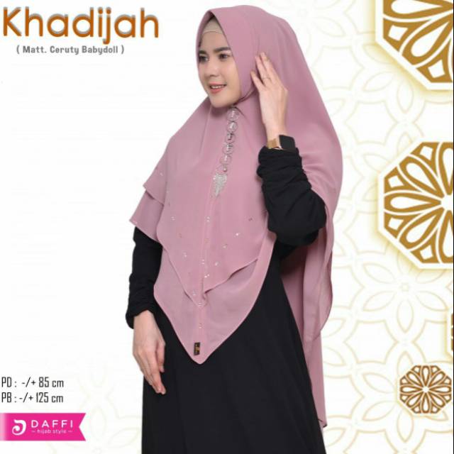 Khimar Jumbo Khadijah  Dusty Ungu Ori Daffi Hijab