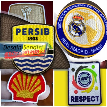 JUAL LABEL PATCH CUSTOM BELUDRU FLOCK BAHAN BORDIR & RUBBER UNTUK AKSESORIS LOGO BAJU JERSEY