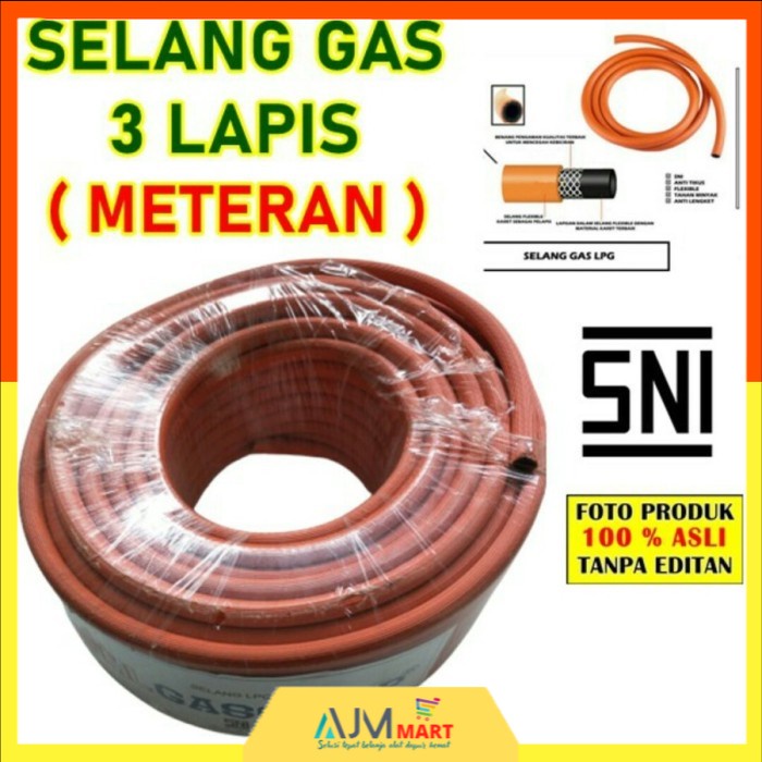 Selang Gas LPG SNI / Selang Gas Meteran - MERK GASCOMP