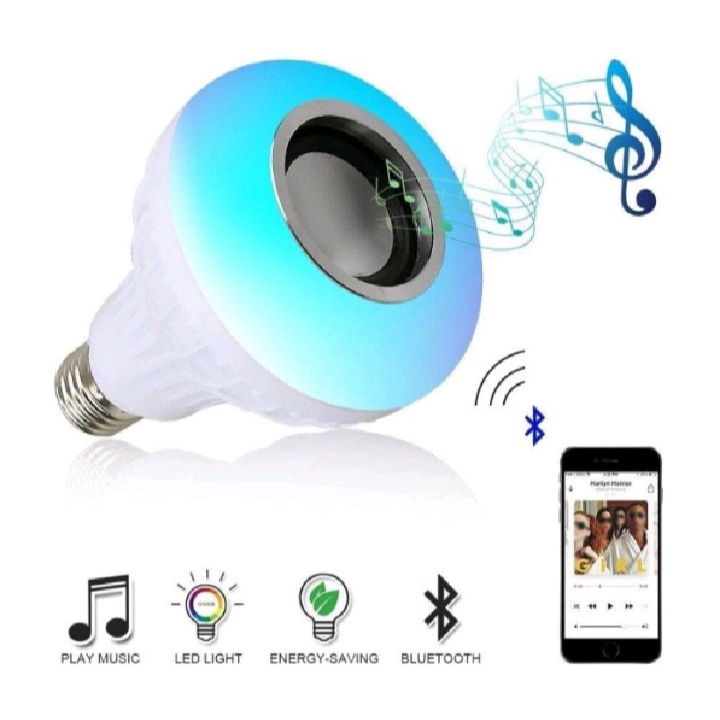 SPEAKER BLUETOOTH LAMPU LED BOHLAM LED MUSIK 2IN1