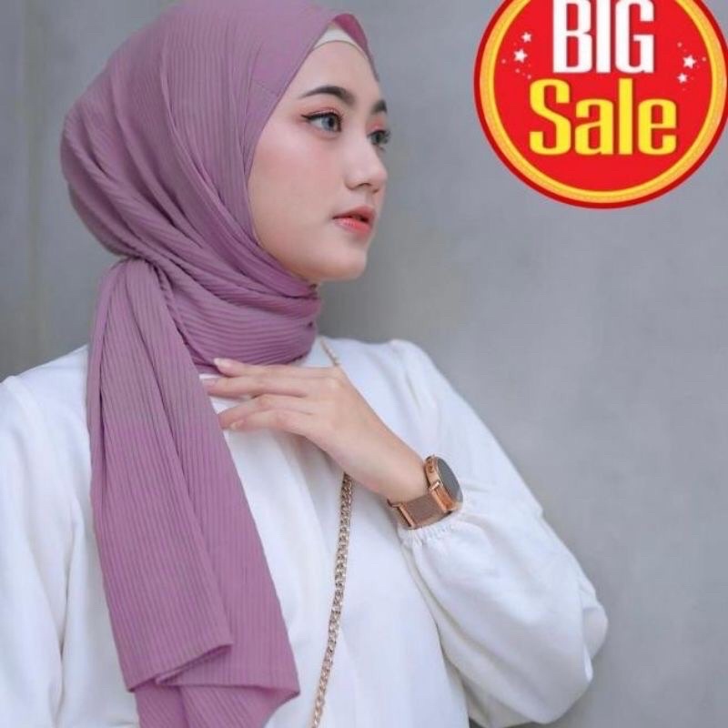 Hijab PASHMINA Plisket premium Full PLEATED SHAWL Lidi Pashmina Terlaris-8