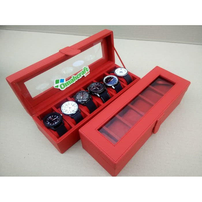 JAM TANGAN PRIA CWO LAKI TRENDY CASSUAL ORIGINAL Kotak Tangan isi 6 warna Merah Box Tangan Tempat IM