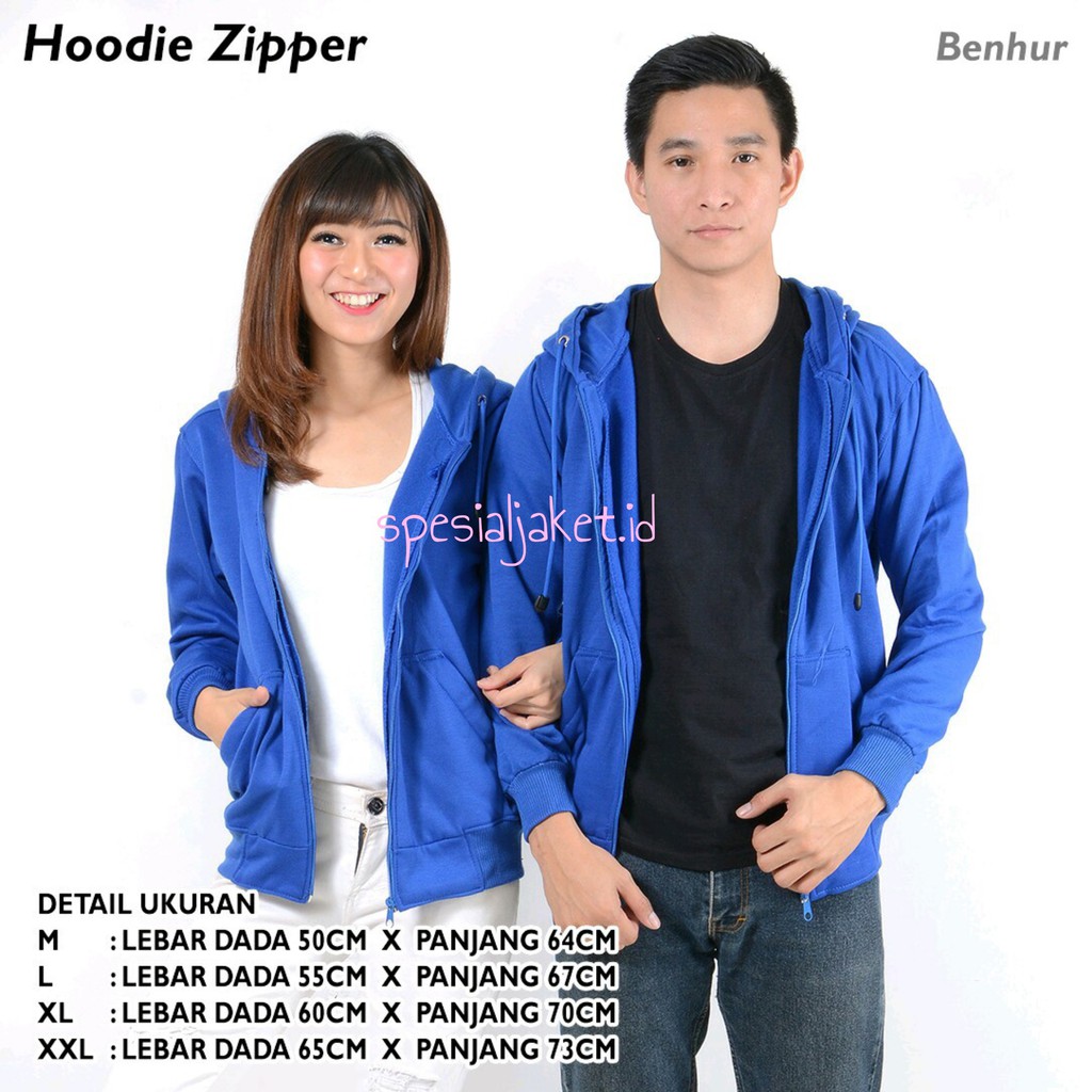 JAKET POLOS HOODIE ZIPPER SIZE M-XXL ( PRIA & WANITA )-BENHUR