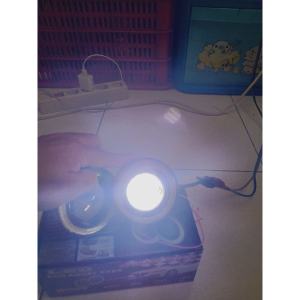 LED FOGLAMP ANGEL EYES 89MM PROJECTOR UNIVERSAL