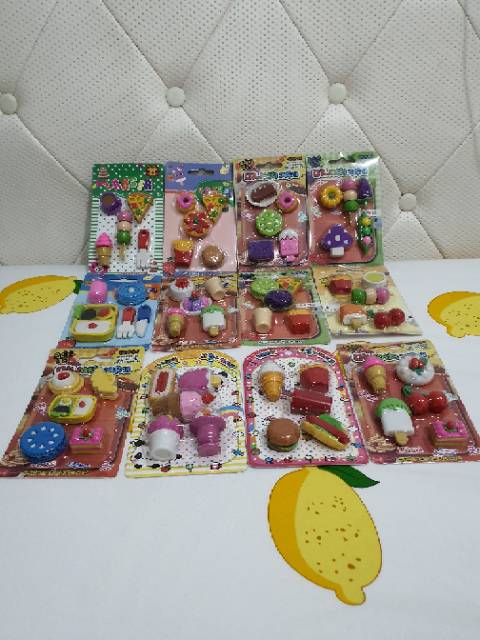 Penghapus lucu makanan kue/STIP KUE/hapusan fancy/hapusan set/stip-1