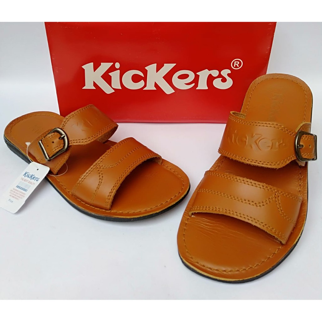 sandal pria kickers kulit original selop casual slide murah terbaru terlaris dewasa kekinian B009