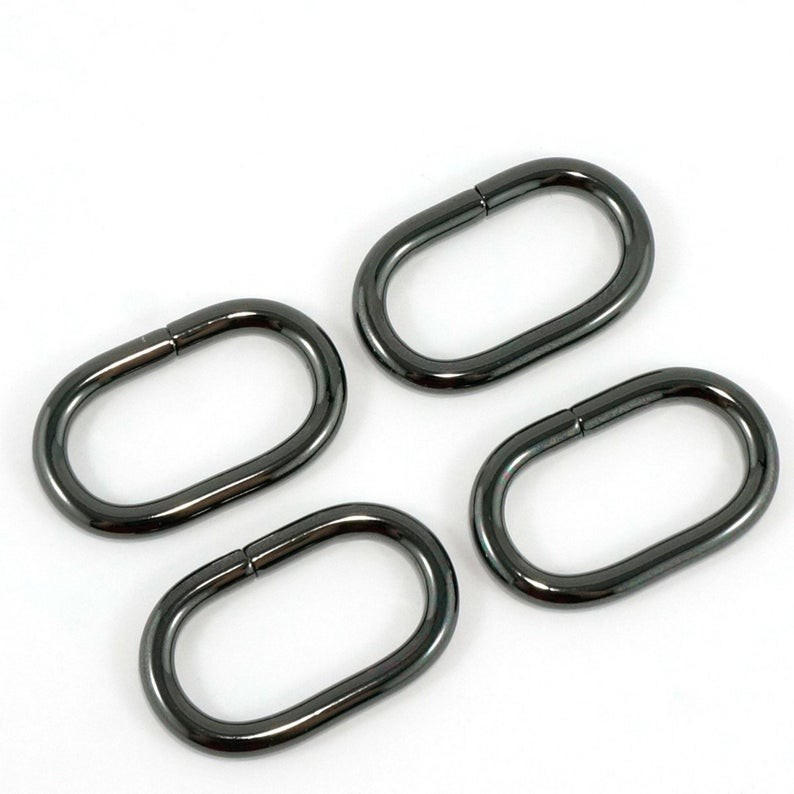 Ring Tas Oval 3cm Black Nikel