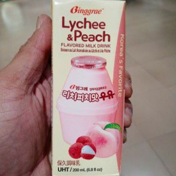 

Susu UHT Binggrae Lychee & Peach Milk 200ml | Susu Rasa Leci & Persik