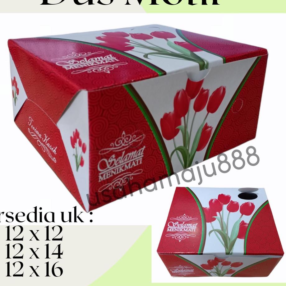 

Berkualitas! 100pcs Dus Motif Box 12x12 12x14 12x16 Kotak Kue Snack Cemilan ✔