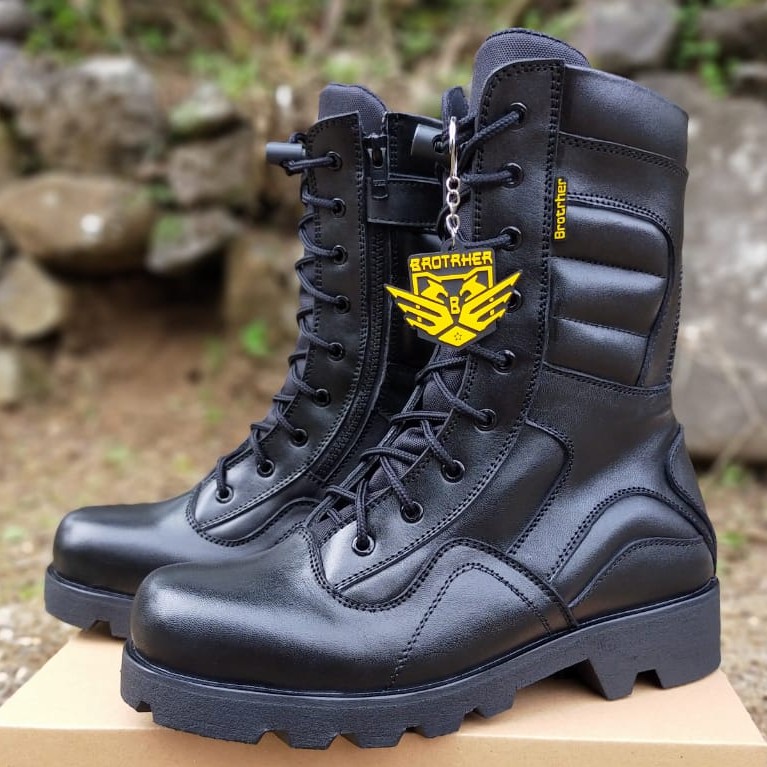 Sepatu Pdl Lgr Radial BROTRHER Kulit Asli Sepatu PDL Tni Polri Security Satpam Sepatu Boots Pria