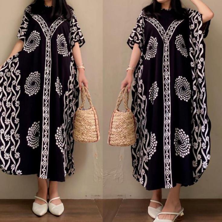 Best Seller.. Long Lowo Cap Sogan / Dress Cap Kalong Sogan / Daster Batik Cap Lowo Sogan