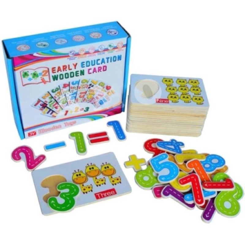 early education wooden card - angka/number