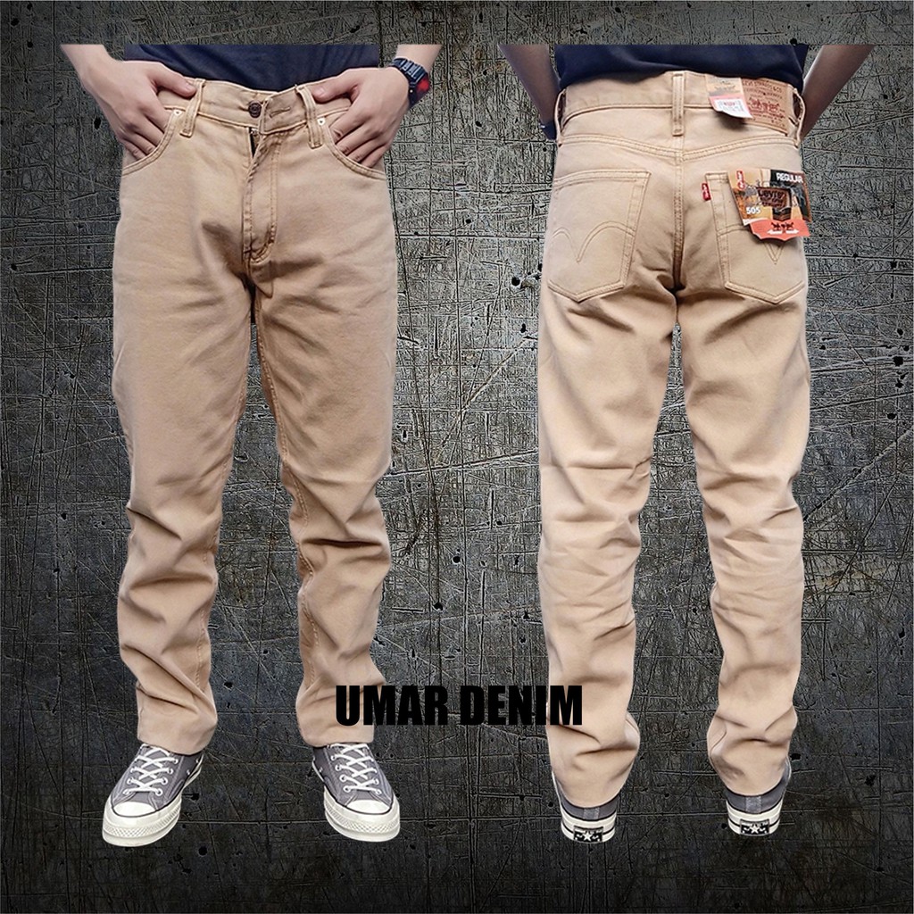 Celana Basic Standar Pria Warna Kaky Ukuran 27 Sampai 40