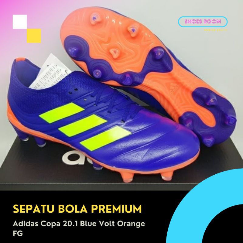 Sepatu Bola Adidas Copa 20.1 Blue Volt Orange FG