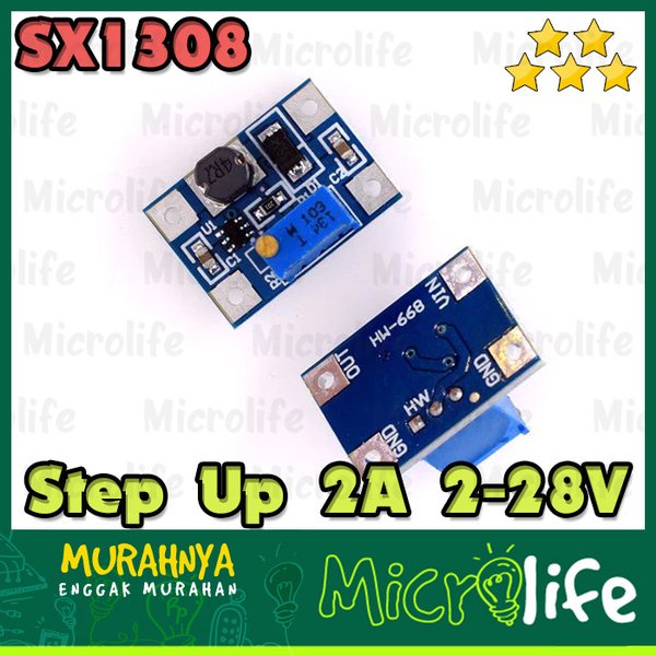 SX1308 2A Step Up Module Boost Converter 2-28V DC Adjustable