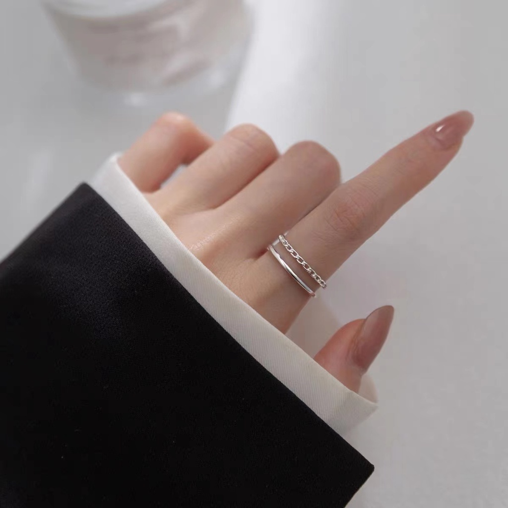 Cincin S925 Silver Model Terbuka Untuk Wanita