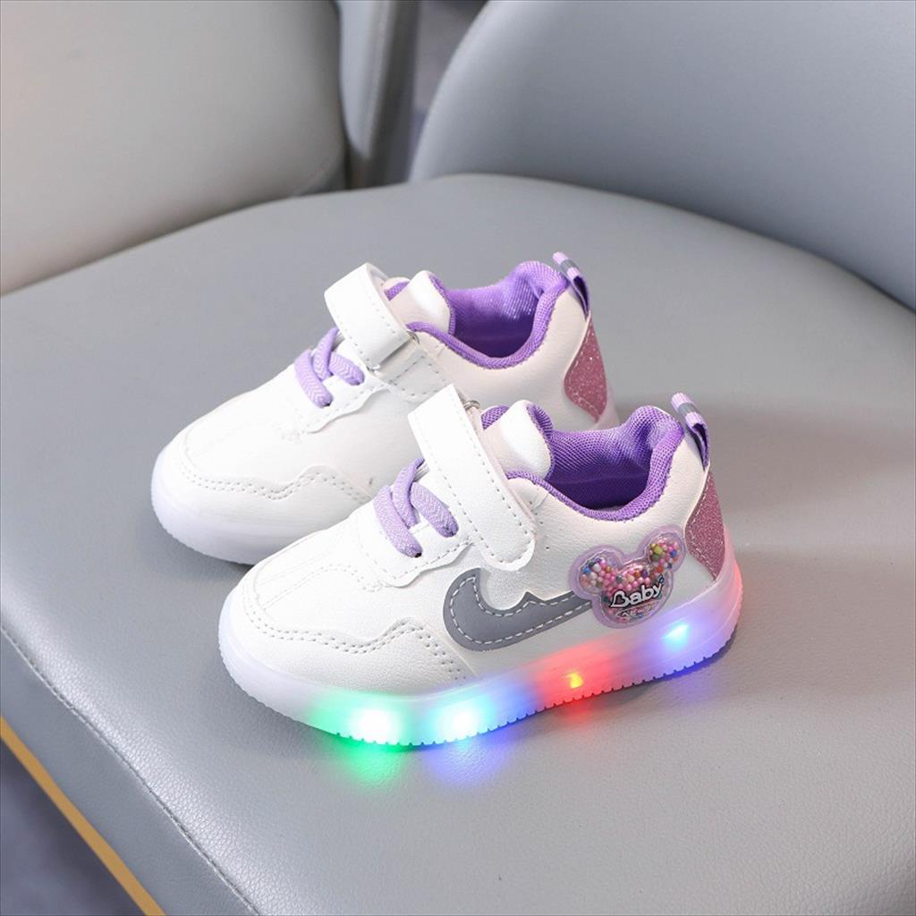 Juragan Junior [COD] Sepatu MAIKY Lampu LED Anak Perempuan Import Size 21-30