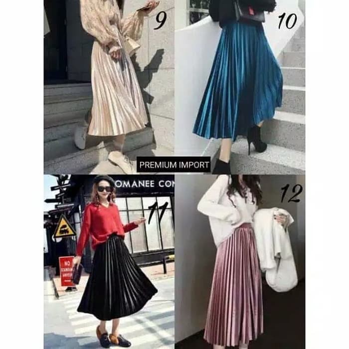 Laris rok plisket suede- rok plisket bludru 7/8- rok velvet import 7/8