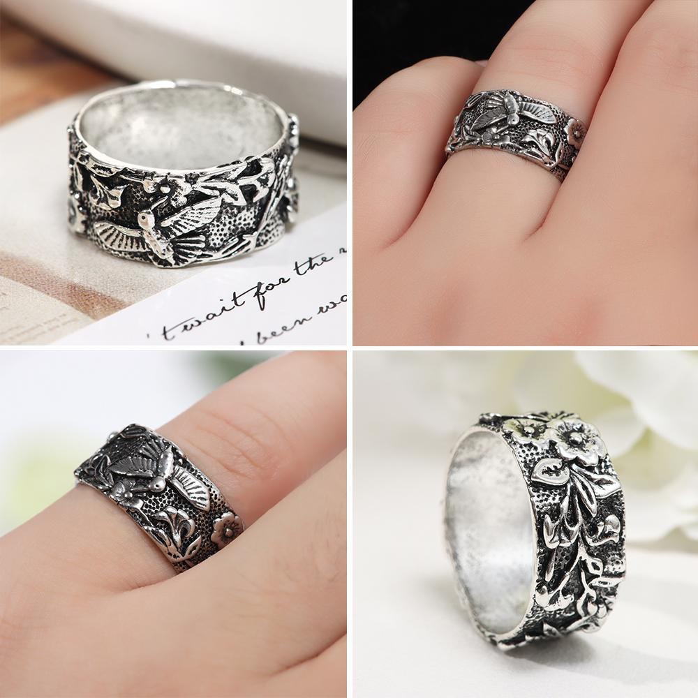 Nanas Pretty Bunga Cincin Wanita Perhiasan Tunangan Pesta Minimalis Hummingbird Rings