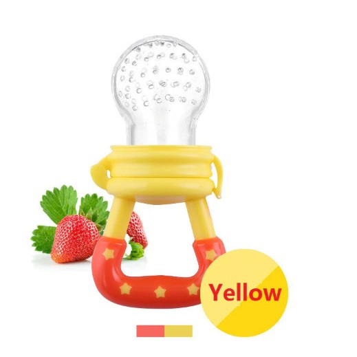 HK Empeng Buah / sayuran bayi lucu / dot bayi / baby fruit and food feeder-Kuning