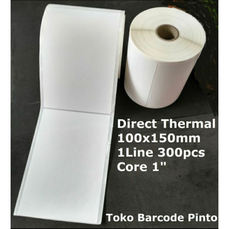 

Direct Thermal 100x150mm 1Line 300pcs Gap 2mm Core 1 Inchi (1 Pack isi 8 Roll) / Label Sticker Barcode