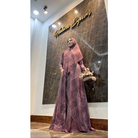 YUMNA 1 SET PRINTING GAMIS DAILY DRESS BY HALIZA SYARI