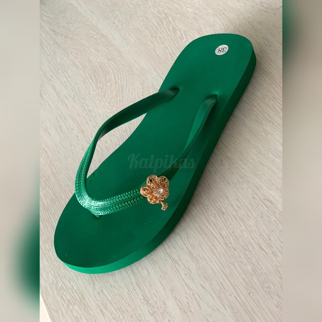 Sandal Popits KW Flat Green / Hijau by Joline