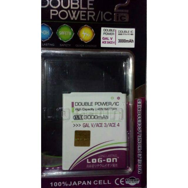 Batre Baterai Double Power IC Log-On SAMSUNG ACE 3 / ACE 4 / GAL V