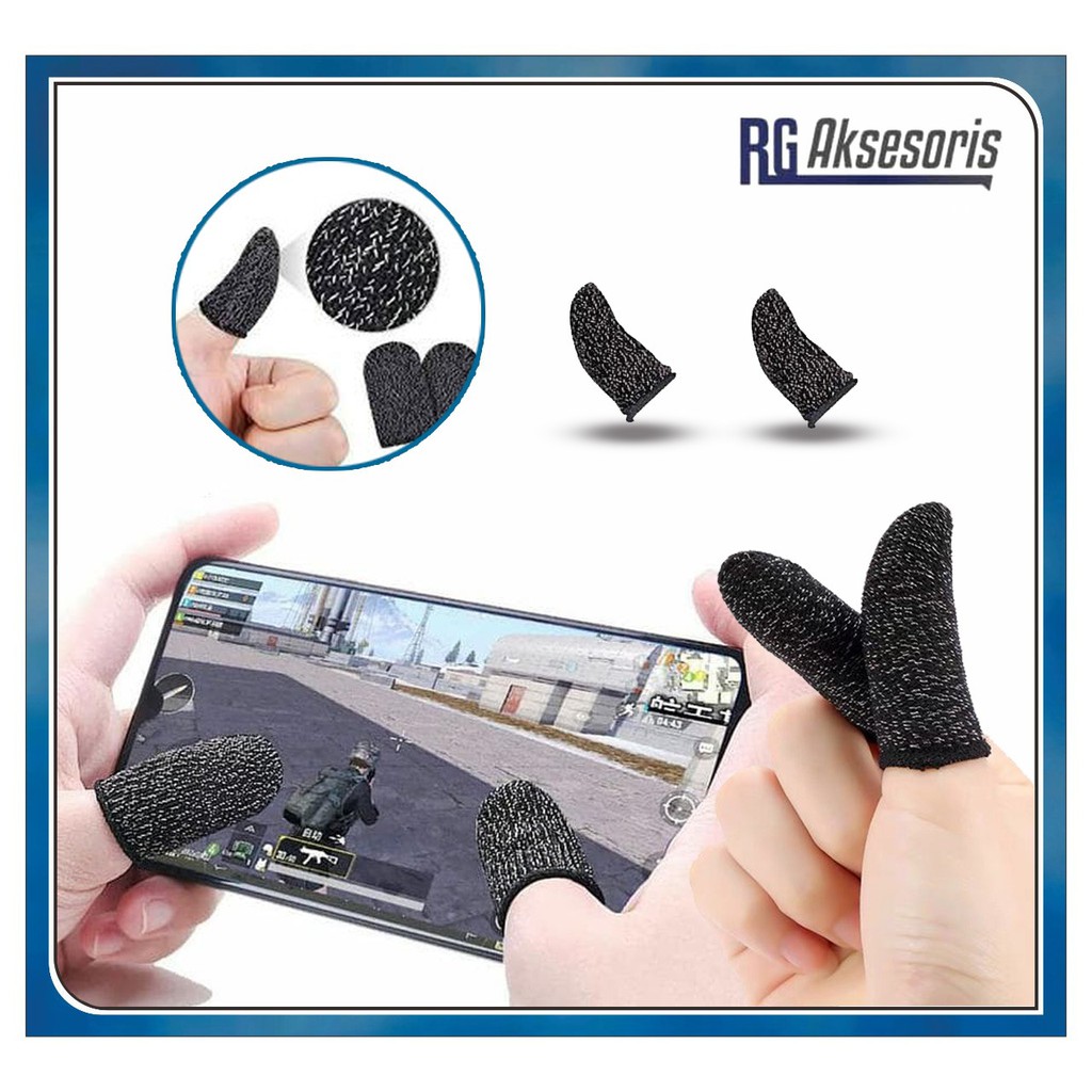 RGAKSESORIS SARUNG JEMPOL Jari Isi 2Pcs 1 Pasang Anti Basah For Game mobile Jari gamer Finger Cots