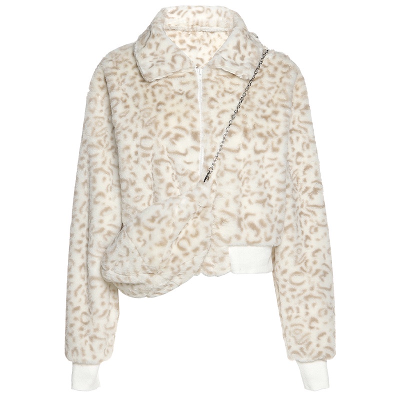 #Sisjuly# Super cute leopard print vitality girl zipper short jacket women warm new cardigan