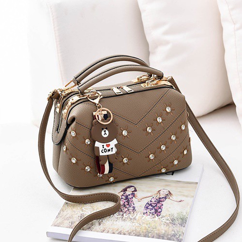 SG88728 998726 SYANIEGALERY DOCTOR BAG LOVE CONNY WITH MUTIARA TASBATAM TASIMPOR SELEMPANG TAS KULIT