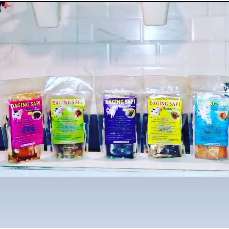 

Makanan siap saji Daging Sapi varian rasa 150 gram dalam kemasan