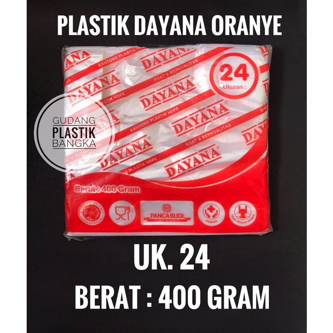 Plastik Kantong Kresek Bening Merk Dayana Ukuran 15 / 24 / 28