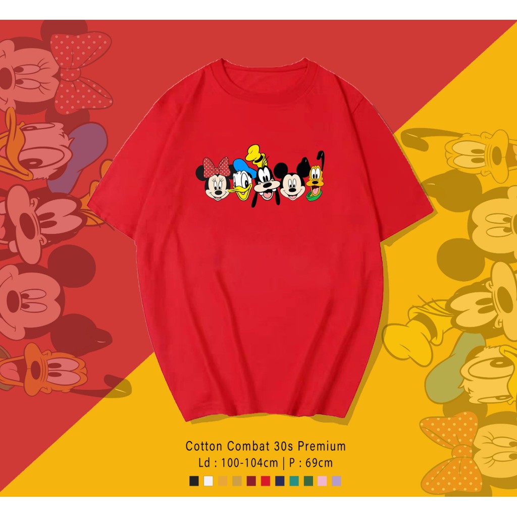 MICKEY FAMILY / TERMURAH BAJU KAOS KATUN WANITA/ PRIA UNISEX LENGAN PENDEK / TUMBLR TEE /  OVERSIZE