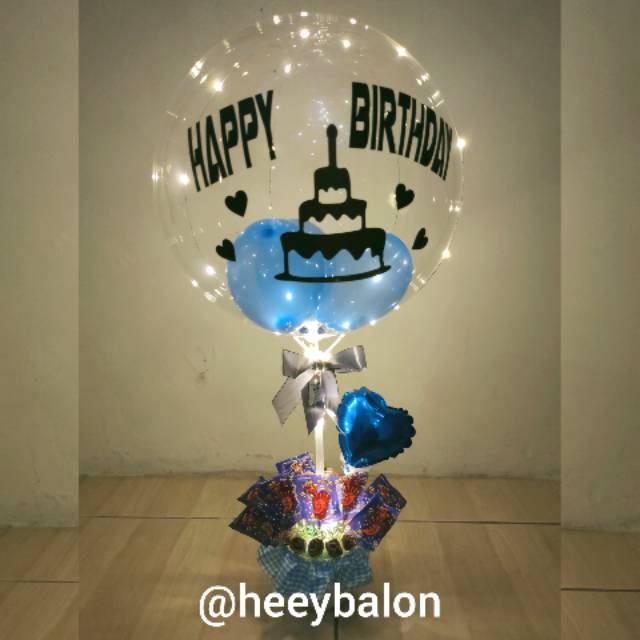 Snack Box/Buket Ultah/Kado/Balon Snack/Balon Box/Balon Wisuda/Balon Bening/Balon Ultah/Buket Balon