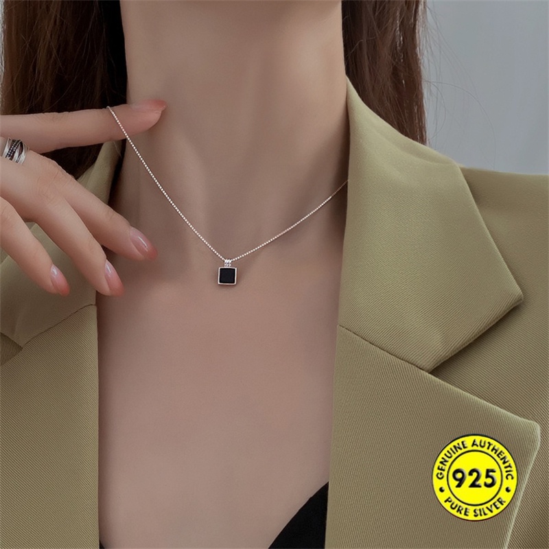 Kalung Bahan S925 Silver Gaya Korea Untuk Wanita