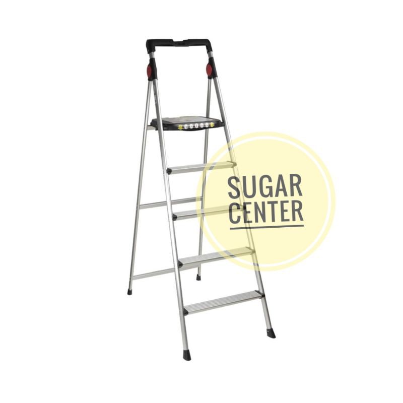 Krisbow Tangga Lipat Aluminium/Tangga Lipat American 5 Step/Tangga Lipat 5 Tingkat/Tangga Lipat