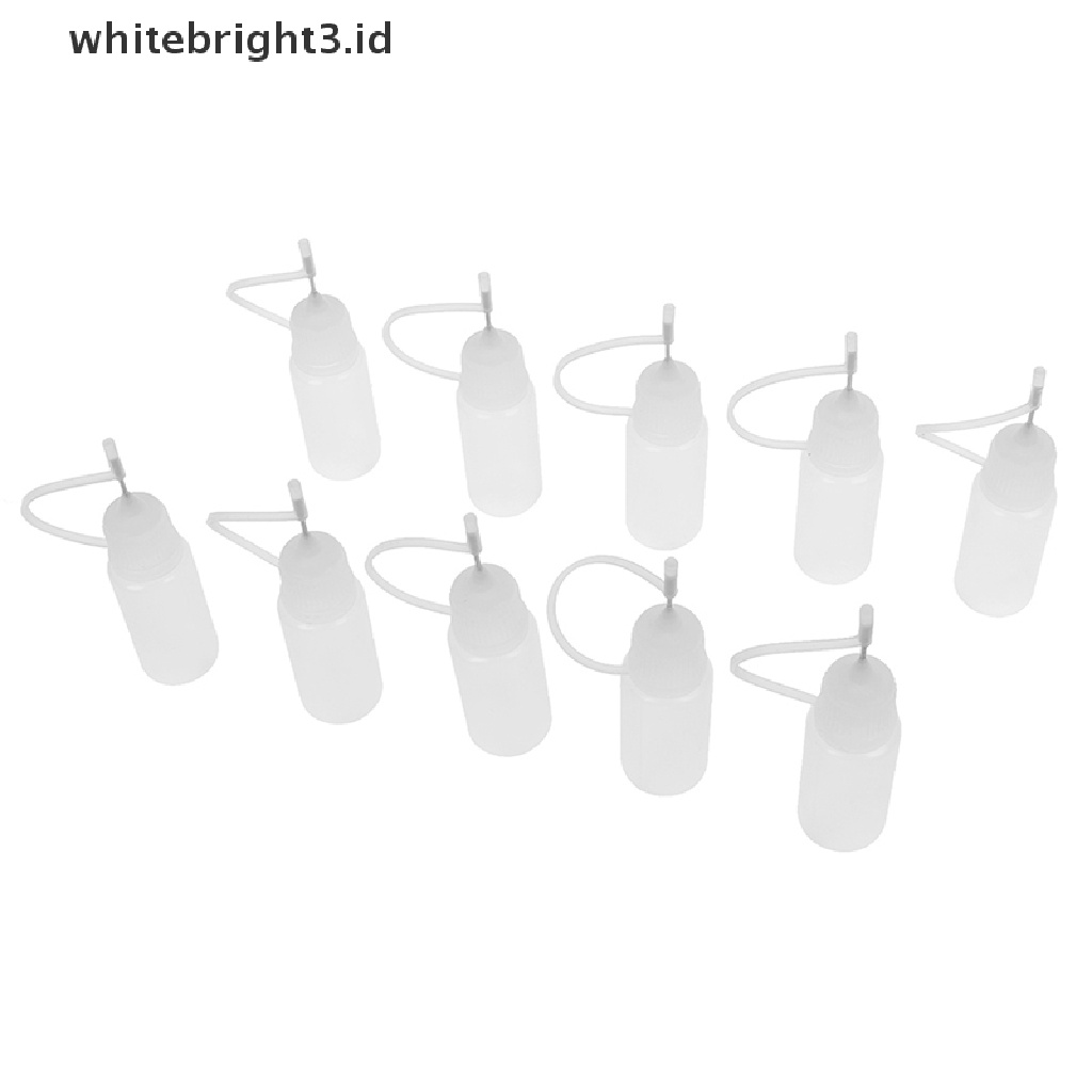 (whitebright3.id) 10pcs Botol Aplikator Lem 10ML Untuk Kerajinan Tangan DIY