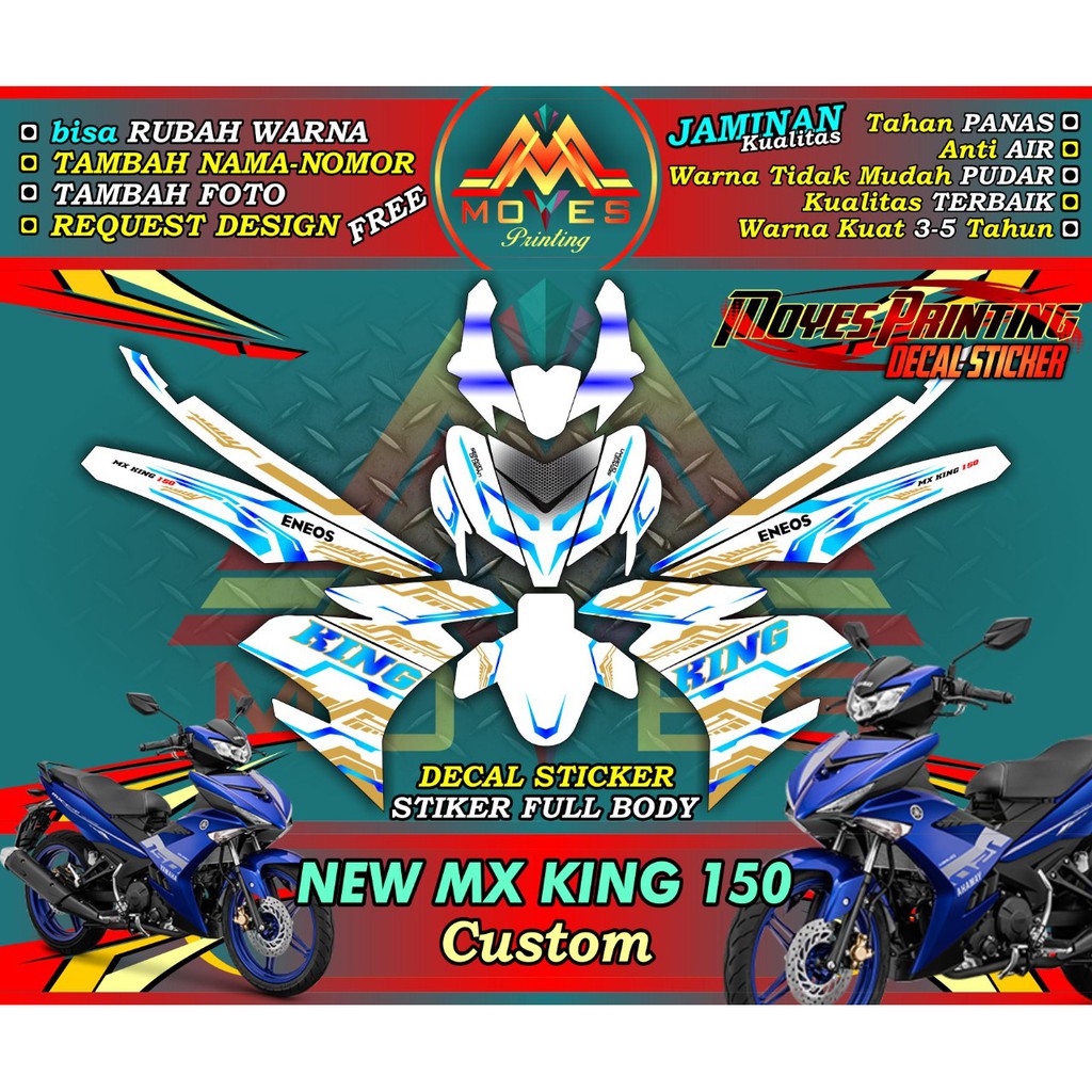 (TERBARU) Decal Stiker New Mx King 150 Stiker Decal Full Body Motor Mx King New 150 Motif Matrix Lin