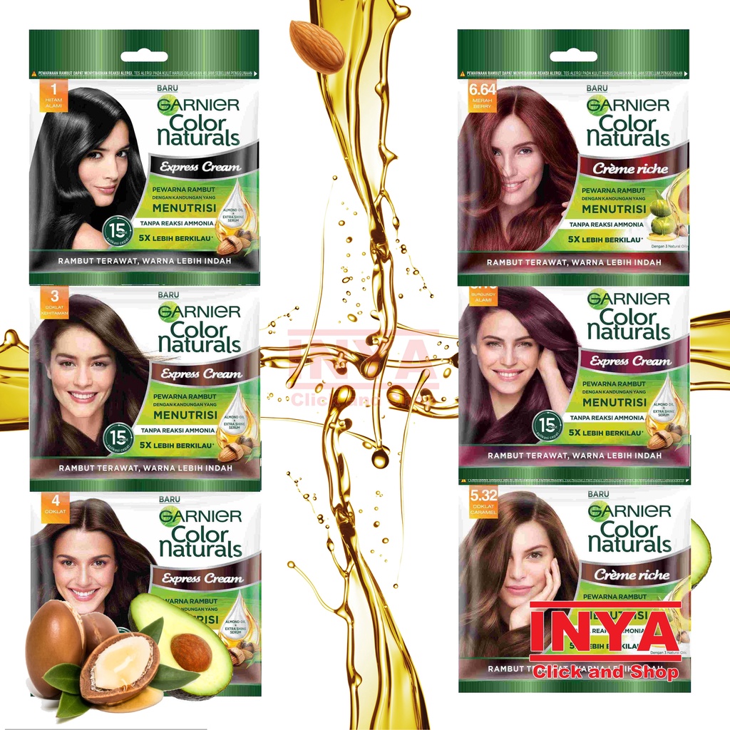 GARNIER COLOR NATURAL EXPRESS CREAM 3 COKLAT KEHITAMAN 20mlx20gr SACHET