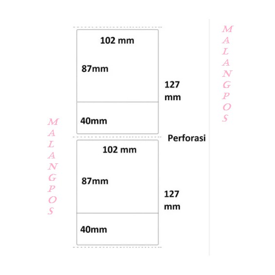 STIKER LABEL BARCODE SEMICOAT 102X127 GAP PORPORASI ISI 500 STICKER RESI JNE JNT PENGIRIMAN PRINTER BARCODE TRANSFER THERMAL