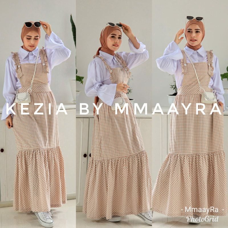 kezia by mmaayra setelan overall inner kemeja toyobo gamis dress katun dealova ootd hijab