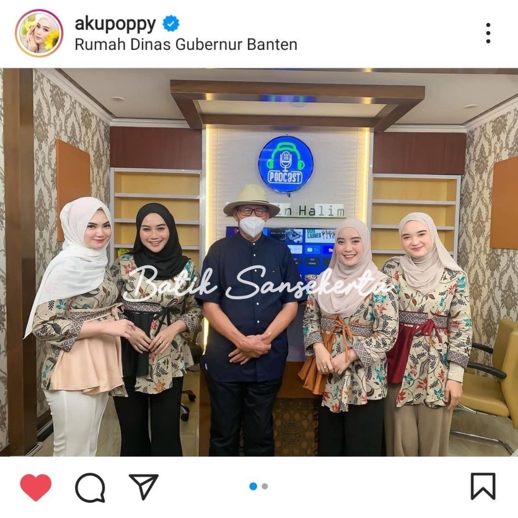 tey-17 Batik wanita ASJ SA HRB026 Kenongo Kemeja Tosca Pendek-2