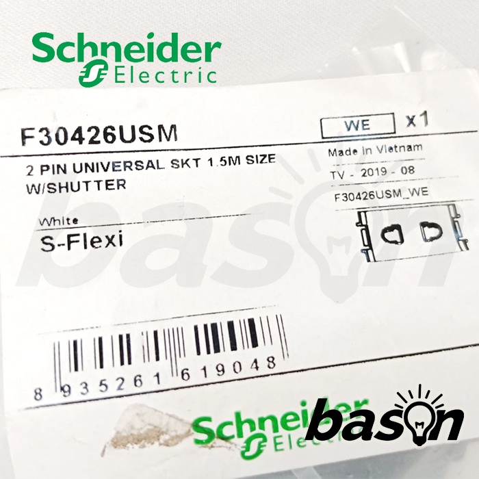 Schneider S-Flexi Universal Socket Module 2 Pin Size S - F30426USM